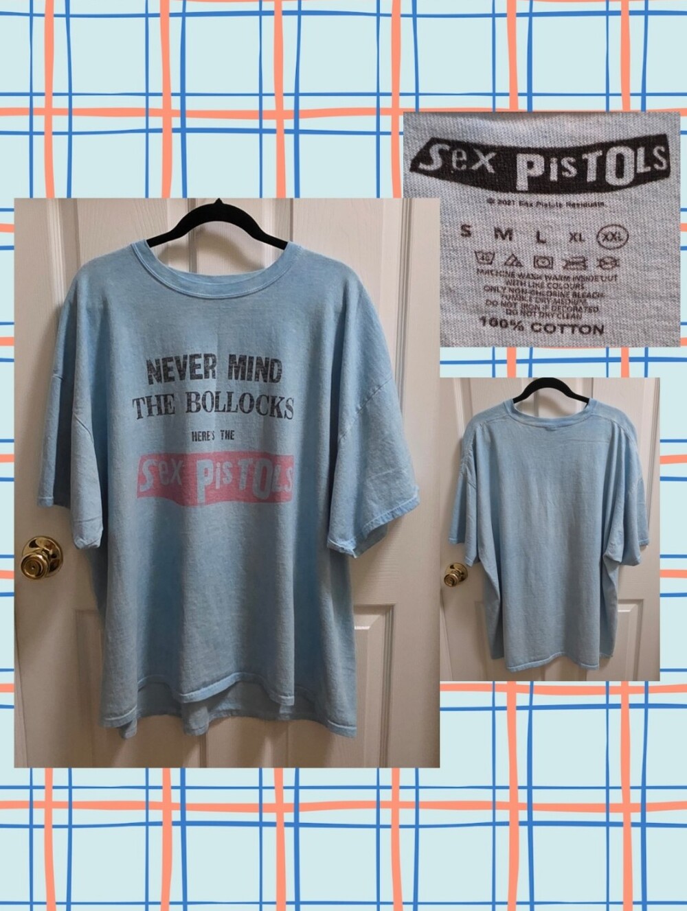 Sex Pistols "Never Mind The Bollocks" Light Blue Graphic Tee